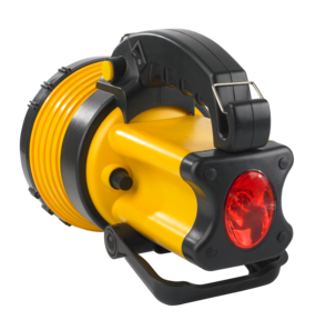 Laddningsbar strålkastare med varningsljus