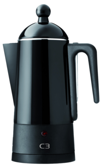 C3 Design Perkolaattori 4-10 kuppia ruostumaton teräs musta