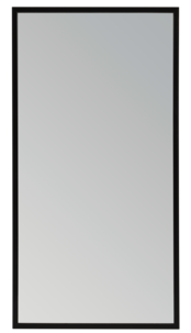 Seinäpeili, musta puukehys, suorakaide, 80 x 40 cm