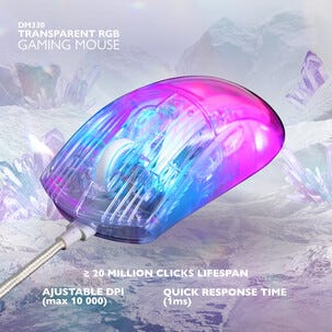 Deltaco DM330, transparent gamingmus med RGB