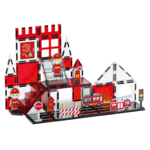 Magnetiska byggklossar brandstation 48 delar, från 3 år