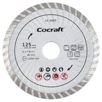Cocraft diamant kappeskive universal, 125 x 22,23 mm