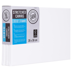 Lerret med ramme, bomull, Sang, 3-pakning