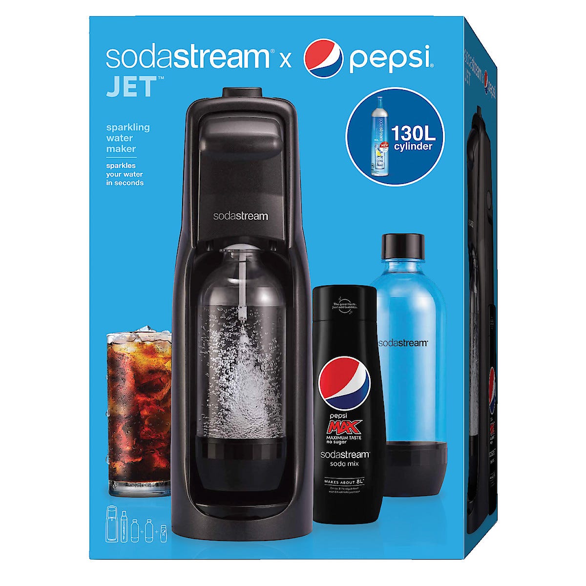 SodaStream Jet Black Mega pack, kolsyremaskin Clas Ohlson
