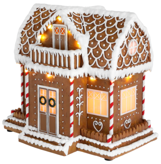 Pepperkakehus, juleby med LED-belysning