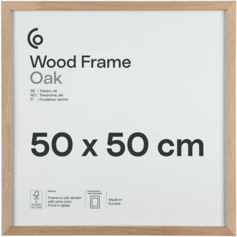 Kvadratisk fotoramme av FSC-merket tre på 50 x 50 cm