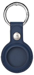 Anmiki AirTag-holder i lærimitasjon med nøkkelring