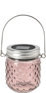 Liten ljuslykta solcell glas hängande, 8 cm