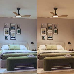 Philips Olas takfläkt med dimbar LED-lampa 28+24 W