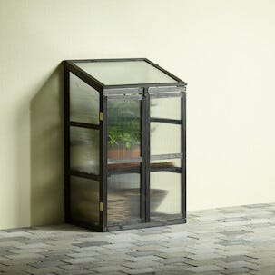 Växthus mot vägg svart, 60 x 40 x 100 cm