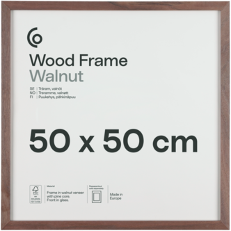 Kvadratisk fotoramme av FSC-merket tre på 50 x 50 cm