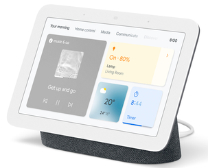 Google Nest Hub+, JBL Link Portable sett