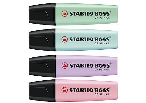 Korostuskynä Stabilo Boss pastelli 4 kpl