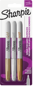 Sharpie Fine Metallic merkepenn, 3-pakning