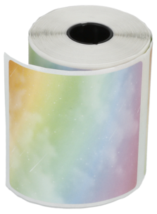 BT M110-, BT M220-etiketter, 5 x 5 cm, regnbue, 150-pakning