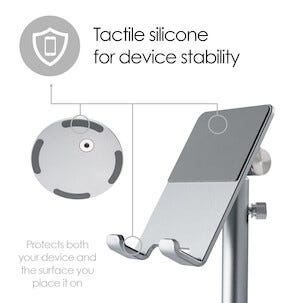 Desire2 justerbart stativ for mobil/nettbrett sølv