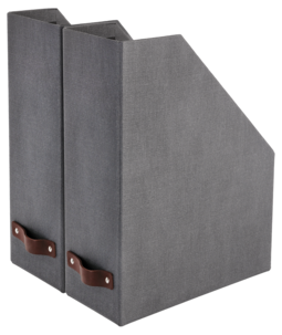 Leveä lehtikotelo 2 kpl, nahkakahva, tummanharmaa