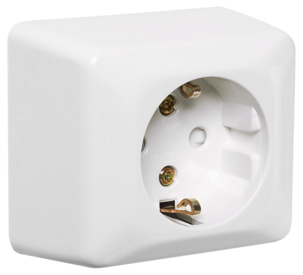 Elko RS påvegg jordet stikkontakt, enkel, Nordic renhvit