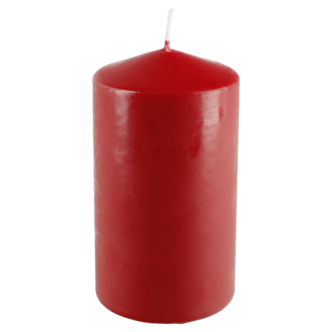 Blockljus stearin, röd, 6,7 cm i diameter