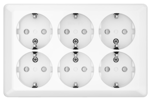 6-vägs utanpåliggande vägguttag ELKO RS