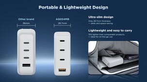 Ladestasjon USB-C/A 4 porter GaN PD, 140 W