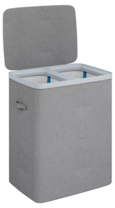 Skittentøyskurv med lokk og 2 vaskeposer, 56 x 40 x 67 cm