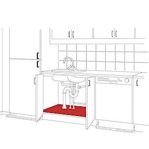 Underlägg för bänkskåp
