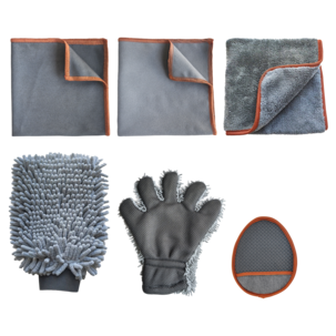 Autonpesusarja, mikrokuituinen kuivausliina, puhdistusliina, pesukinnas, 6 osaa