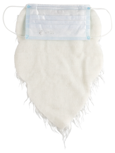 Tomteskägg med munskydd