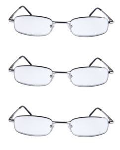 Läsglasögon metall, 3-pack