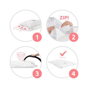 Vakuumpåsar för kläder och täcke, 2-pack
