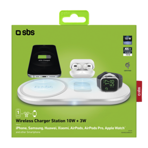 SBS trådlös Qi laddare 3 i 1
