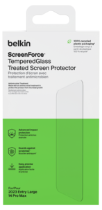 Belkin TemperedGlass iPhone 15 Plus/14 Pro Max, skärmskydd