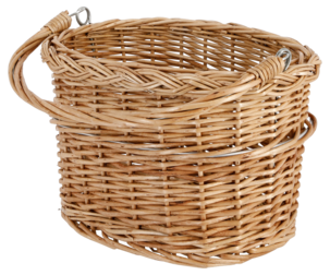 Asaklitt, flettet sykkelkurv