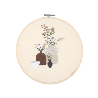 Broderikit blomsterarrangemang, 21 cm