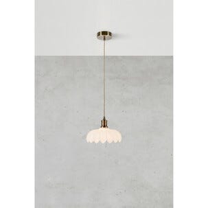 Markslöjd Kurage taklampe glass og antikk messing-look