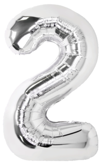 Stor sifferballong silver 82 cm, 0-9, 1-pack