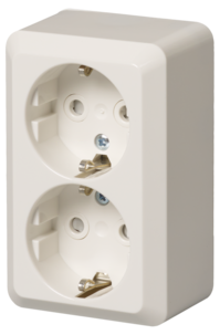 ABB Jussi 2-osainen pinta-asennettava pistorasia, 402EA