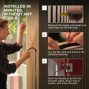 Osram LED-list til akustikkpanel, startkit svart, 2,6 m
