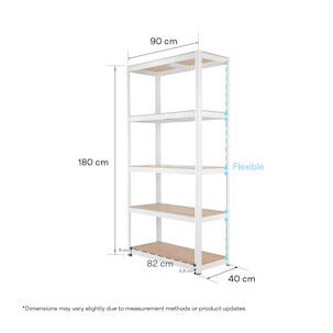 Hylla metall för garage eller förråd, 5 hyllplan