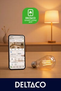 Deltaco Smart Home LED-filament E27, WiFi, 5,5 W