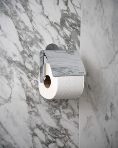 Smedbo DOT selvklebende toalettpapirholder med lokk