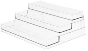 Hylle med 3 hylleplan for oppbevaring i kjøleskap, 26 x 21,3 x 9 cm