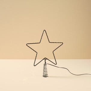 Julgransstjärna med belysning metall svart 20 cm Northlight