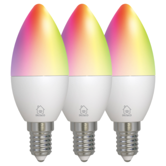Deltaco smart LED-mignonpære E14 RGB wifi 4,9 W 3-pakning