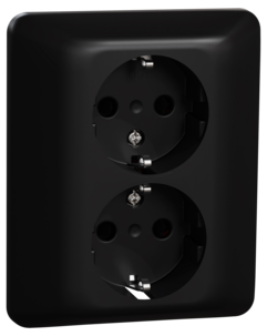 Elko RS 2-vägs infällt vägguttag, svart
