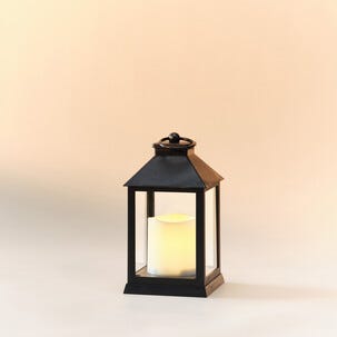 LED-ljuslykta med timer, inomhus och utomhus, svart