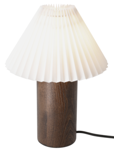 Bordslampa i trä med plisserad lampskärm Northlight