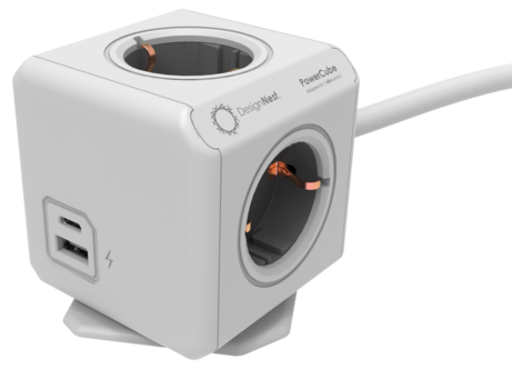 PowerCube Extended USB-C och USB-A grenuttag