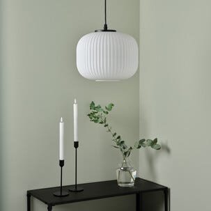 Northlight Ester taklampe glass, 25 cm, hvit